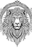 Placeholder: Pages with Majestic Lion Mandala, White background, Sketch Style, full Body, Only use outline, Mandala style, clean line art, White background, no shadows, and clear and well outlined