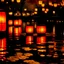 Placeholder: chinese lanterns on a lake, amber colours, night time, photo quality