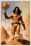 Placeholder: book covers, John Carter of Mars , watercolor, Movie poster, in the art style of Boris Vallejo,