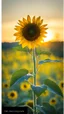 Placeholder: golden single sunflower against sunset