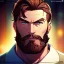 Placeholder: Clear focus, 8k, beautiful lighting, vibrant colors, Portrait, beard, gunslinger, serious eyes, brown hair,