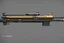 Placeholder: Goldmember rifle rail gun double cannon with bayonets munition belt Original concept design rendering with Blender, Substance painter, Photoshop, Marmoset toolbag 22.7k tris, 21.4k vertices, 4k textures. in a sci-fi armoury