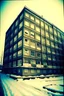 Placeholder: slams, apartment building, cold weather, lomography