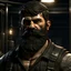 Placeholder: The large and furious black haired bearded badass factoryworker "Big K" grimdark realistic