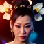 Placeholder: Chun-li underwater with yellow flowers for hair, closed eyes, rtx, reflection, 8k, glow, winning photography, caustics