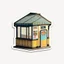 Placeholder: sticker of a kiosk building