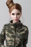 Placeholder: Belle Delphine, military bun hairstyle, mtp camouflage