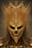 Placeholder: Realistic geometric shape anime black metal corpsepaint Slipknot mask god with golden crown