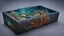 Placeholder: a box 10 cm long by 5 cm wide and 25 cm high, from subnautica drown on a box, sea animals, leviathan, dark colours