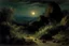 Placeholder: Night, rocks, vegetations, mountains, charles leickert impressionism p