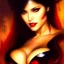 Placeholder: Drawing of beautiful face busty Vampirella,Sweet stare,wet balanciaga fashion clothe painting by gaston bussiere, greg rutkowski, yoji shinkawa, yoshitaka amano, tsutomu nihei, donato giancola, tim hildebrandt, oil on canvas, cinematic composition, extreme detail,fit full head inside picture,16k