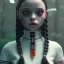 Placeholder: Jenna ortega as Wednesday addams, wednesday costume, hyper detail, octane render, unreal engine 5, photorealistic, 8k resulation