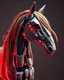 Placeholder: A futuristic robot horse with brown and blonde lighting effects in humanoid form.