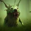 Placeholder: Dog, monster, green, horror, teeth, gore, blood, masterpiece, expert, 8K, hyperrealism, sharp focus, cinematic lighting