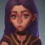 Placeholder: Portrait of an adorable dark skinned warlock little girl with brown hair