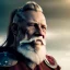 Placeholder: Viking theme, a younger woman sitting next to a 50-year-old man, portrait, 8K, close-up face, anatomically perfect face, Highly detailed stunning full frame portrait, misty and cloudy atmosphere