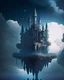 Placeholder: floating castle in a dark fantasy world