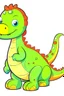 Placeholder: cute dinosaur colored for children, full body, defined lines, no shadows, clear and well. This generation should be colored only with the colors black, red, green, yellow, light blue, blue and orange