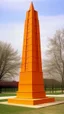 Placeholder: An orange colored technologic obelisk painted by Frank Lloyd Wright