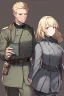 Placeholder: German soldier grey uniform Blond hair and short beard