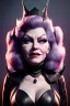 Placeholder: Mae West as evil queen in black leather, leather, busty, cleavage, angry, stern look. character design by cory loftis, fenghua zhong, ryohei hase, ismail inceoglu and ruan jia. unreal engine 5, artistic lighting, highly detailed, photorealistic, fantasy