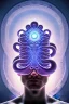 Placeholder: Spiritual sphere with Tentacles over human Head creating reality around, asymmetrically wrapping Tentacles around Human, Dimethyltryptamine