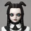 Placeholder: wednesday addams, wednesday addams hair, dark make up, wesnesday addams, gothic, black dress cinematic