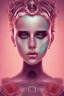 Placeholder: Danish singer MØ face,Abstract steampunk, pink tones,