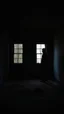 Placeholder: an abandoned room and dark room a man standing looking in to the window