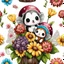 Placeholder: a stunning colorful flowers bouquet with lace chocolate balls and very cute little floating, clinging chibi fantasy creatures between the flowers, high cualtiy, detailed, sharp focus, fantasy, nice flowers, photorealistic, masterpiece