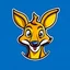 Placeholder: Kangaroo Mascot Logo in the style of 1997 pop culture.