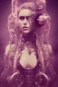 Placeholder: Abstract steampunk, purple tones,Danish singer MØ face,