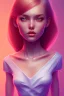 Placeholder: isometric clean art of super cute girl, soft lighting, high definition, small head, mixed media by Ilona sopuch