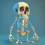 Placeholder: cartoon skull with skeleton torso looking right