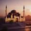 Placeholder: Sultanahmet cami sunset, realistic, unreal engine 5, octane render, cinema4d