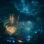 Placeholder: fantasy jungle at night, mysterious lights in background, photorealistic, unreal engine 5, masterpiece, trending on artstation, sharp focus