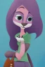 Placeholder: Portrait lady, full body shot, full-color long shot style of Zootopia