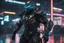 Placeholder: Cyber Machine in 4k realistic cg artstyle, ninja them, neon details, full body, apocalypse, intricate details, highly detailed, high details, detailed portrait, masterpiece,ultra detailed,best quality