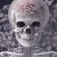 Placeholder: beautiful transparent skeleton, flowers in cosmos, smooth, extremely sharp detail, finely tuned detail, ultra high definition, 8k, unreal engine 5, ultra sharp focus, accurate hands