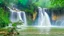 Placeholder: big water falls in a karstic rain forest