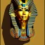 Placeholder: The egyptian god Ra, head of a falcon, superhero pose, desert background, epic, powerful, concept art style