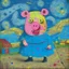 Placeholder: peppa pig as serial killer van gogh style