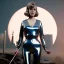 Placeholder: Ultra Realistic retro sci-fi portrait New York image from 1960, many explosions, sweet young Jane Fonda, tight latex suit, weapon, fighting stance, soft color, highly detailed, unreal engine 5, ray tracing, RTX, lumen lighting, ultra detail, volumetric lighting, 3d, finely drawn, high definition, high resolution.