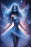Placeholder: Ragazza cosmica dalla pelle azzurra, con capelli lunghi e occhi molto dolci. E' vestita come una ballerina cosmica, con veli tulle e piccole pietre preziose. Ha ali di velo traslucide e danza sorridente nella galassia luminosa