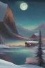 Placeholder: Winter night landscape with an aurora