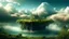 Placeholder: clouds, floating islands, waterfalls, sky, 8k