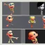 Placeholder: dynamic design of a character pixar style