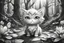 Placeholder: cute anime chibi cat in magnolia forest in sunshine Weight:1 hyperdetailed charcoal drawing Weight:0.9