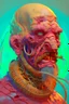 Placeholder: Anatomy interiors worm man face, pulp, photorealistic, veey low contrasts, very soft colors