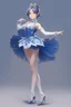 Placeholder: ballerina outfit, blue tones in the style of genshin impact